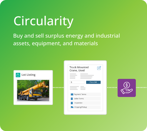 Circularity — buy and sell surplus energy and industrial assets